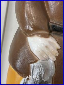 Vintage 1996 Union Products Pilgrim Pair Man & Woman LIGHTED Blow Molds 34