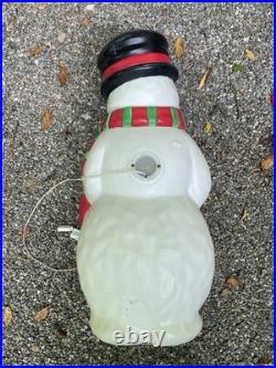 Vintage 1997 Grand Venture 38 Snowman Blow Mold With Red and Green Scarf