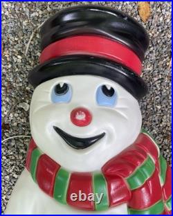 Vintage 1997 Grand Venture 38 Snowman Blow Mold With Red and Green Scarf