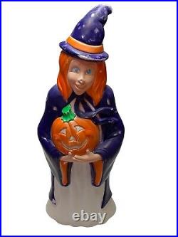 Vintage 1997 Grand Venture Blow Mold Halloween Witch Holding Jack-O'-Lantern 40