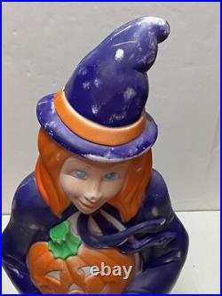 Vintage 1997 Grand Venture Blow Mold Halloween Witch Holding Jack-O'-Lantern 40