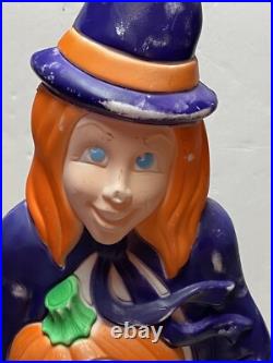 Vintage 1997 Grand Venture Blow Mold Halloween Witch Holding Jack-O'-Lantern 40