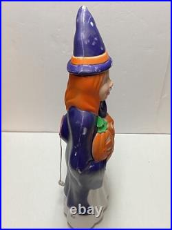 Vintage 1997 Grand Venture Blow Mold Halloween Witch Holding Jack-O'-Lantern 40