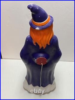 Vintage 1997 Grand Venture Blow Mold Halloween Witch Holding Jack-O'-Lantern 40
