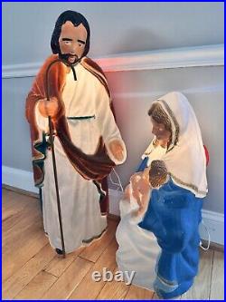 Vintage 1997 Mary Joseph Blow Mold Christmas Nativity Yard Decor TPI Plastics