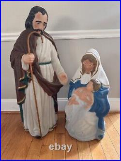 Vintage 1997 Mary Joseph Blow Mold Christmas Nativity Yard Decor TPI Plastics