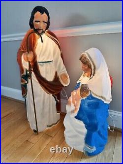 Vintage 1997 Mary Joseph Blow Mold Christmas Nativity Yard Decor TPI Plastics