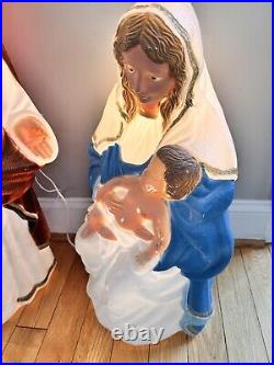 Vintage 1997 Mary Joseph Blow Mold Christmas Nativity Yard Decor TPI Plastics