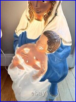 Vintage 1997 Mary Joseph Blow Mold Christmas Nativity Yard Decor TPI Plastics