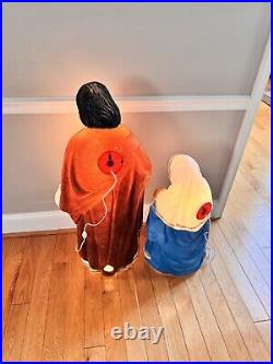 Vintage 1997 Mary Joseph Blow Mold Christmas Nativity Yard Decor TPI Plastics