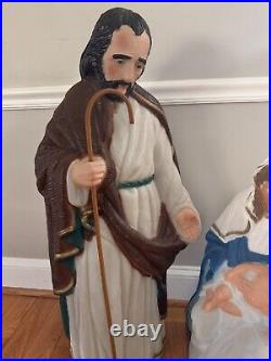 Vintage 1997 Mary Joseph Blow Mold Christmas Nativity Yard Decor TPI Plastics