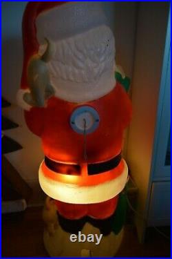 Vintage 1998 TPI 42 Lighted Blow Mold Santa With Puppies Christmas Decor