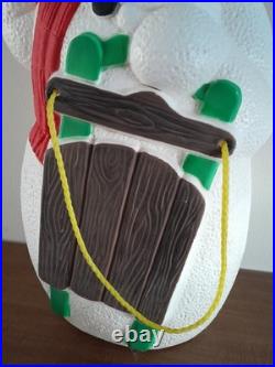 Vintage 2000 TPI Christmas Lighted Snowman with Sled Blow Mold 40 Tall READ