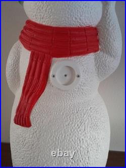 Vintage 2000 TPI Christmas Lighted Snowman with Sled Blow Mold 40 Tall READ