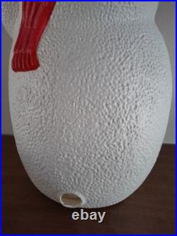 Vintage 2000 TPI Christmas Lighted Snowman with Sled Blow Mold 40 Tall READ
