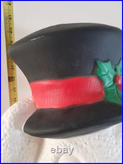 Vintage 2000 TPI Christmas Lighted Snowman with Sled Blow Mold 40 Tall READ