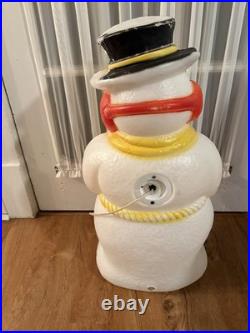 Vintage 31 Poloron Snowman Christmas Yard Blow Mold Lighted with Cord