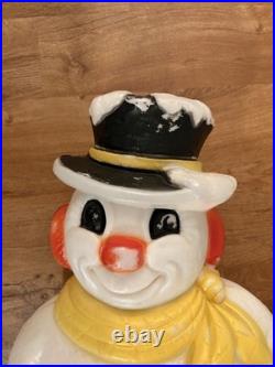 Vintage 31 Poloron Snowman Christmas Yard Blow Mold Lighted with Cord