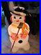Vintage 31 Poloron Snowman with Broom Christmas Yard Blow Mold decoration plastic