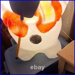 Vintage 31 Poloron Snowman with Broom Christmas Yard Blow Mold decoration plastic