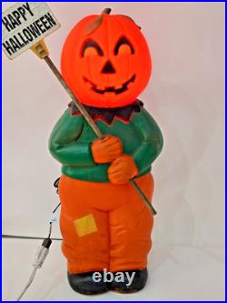 Vintage 31 Union Don Featherstone Pumpkin Scarecrow Lighted Blow Mold