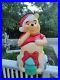 Vintage 33 Disney Christmas Blow Mold Winnie The Pooh Santa’s Best Honey Pot