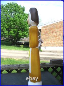 Vintage 33 Don Featherstone Thanksgiving Blow Mold Pilgrim Woman Holding Corn