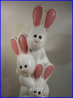Vintage 33 Stacked 3 Rabbit Easter Bunny Basket Blow Mold