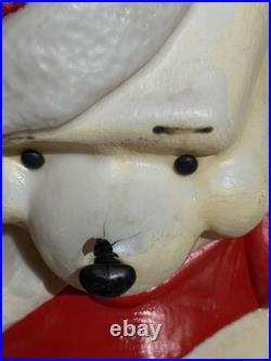 Vintage 33 Winnie The Pooh Blow Mold Santa Hat Honey Pot Disney Broken Nose