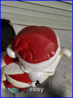 Vintage 33 Winnie The Pooh Blow Mold Santa Hat Honey Pot Disney Broken Nose
