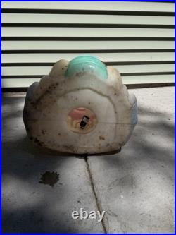 Vintage 33 Winnie The Pooh Blow Mold Santa Hat Honey Pot Disney Broken Nose