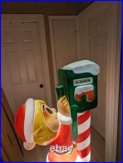 Vintage 34 General Foam Santa Elf Mailbox Post Christmas Blow Mold Decor