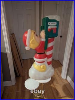 Vintage 34 General Foam Santa Elf Mailbox Post Christmas Blow Mold Decor