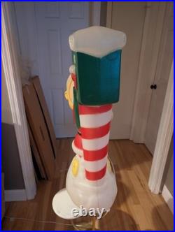 Vintage 34 General Foam Santa Elf Mailbox Post Christmas Blow Mold Decor