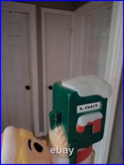 Vintage 34 General Foam Santa Elf Mailbox Post Christmas Blow Mold Decor