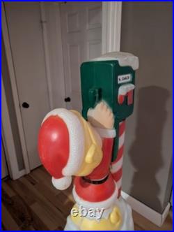Vintage 34 General Foam Santa Elf Mailbox Post Christmas Blow Mold Decor