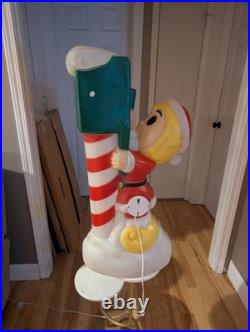 Vintage 34 General Foam Santa Elf Mailbox Post Christmas Blow Mold Decor
