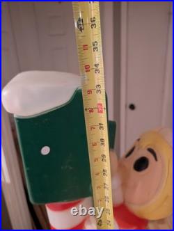 Vintage 34 General Foam Santa Elf Mailbox Post Christmas Blow Mold Decor