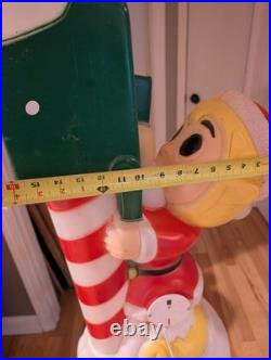 Vintage 34 General Foam Santa Elf Mailbox Post Christmas Blow Mold Decor