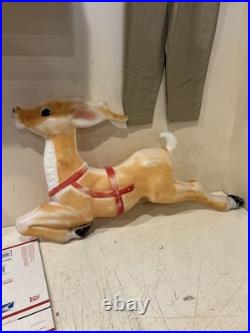 Vintage 34 Santa Reindeer Blow Mold For Santa Sleigh Reindeer