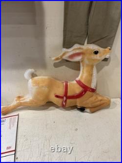 Vintage 34 Santa Reindeer Blow Mold For Santa Sleigh Reindeer