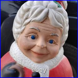Vintage 37 Tpi Mrs. Claus Holding Lantern Christmas Blow Mold Light Yard Decor