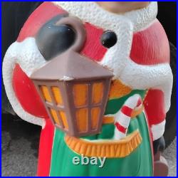 Vintage 37 Tpi Mrs. Claus Holding Lantern Christmas Blow Mold Light Yard Decor