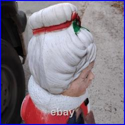 Vintage 37 Tpi Mrs. Claus Holding Lantern Christmas Blow Mold Light Yard Decor