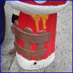 Vintage 37 Tpi Mrs. Claus Holding Lantern Christmas Blow Mold Light Yard Decor