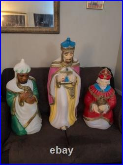 Vintage 3 WISE MEN Three Kings Blow Mold Christmas Nativity Empire