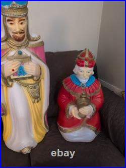 Vintage 3 WISE MEN Three Kings Blow Mold Christmas Nativity Empire
