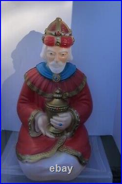 Vintage 3 WISE MEN Three Kings Blow Mold Christmas Nativity withNew Light Kits