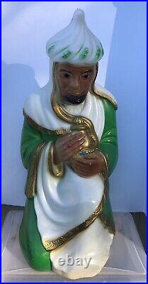 Vintage 3 WISE MEN Three Kings Blow Mold Christmas Nativity withNew Light Kits