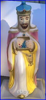 Vintage 3 WISE MEN Three Kings Blow Mold Christmas Nativity withNew Light Kits